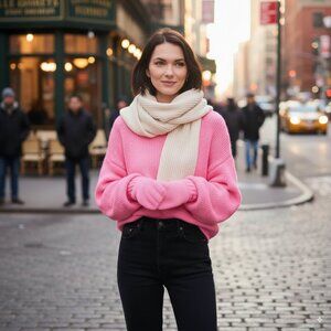 The Fifth Label Skyway Knit Pullover Sweater Pink Size L NWT